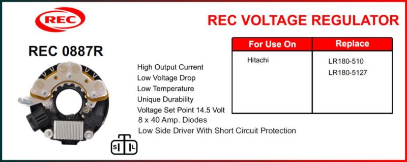 Tiết chế máy phát điện HITACHI 12V, LR180-510, LR180-5127