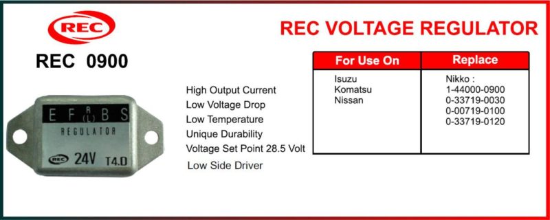 Tiết chế máy phát điện ISUZU, KOMATSU, NISSAN, NIKKO 24V, 1-44000-0900, 0-33719-0030, 0-00719-0100, 0-33719-0120