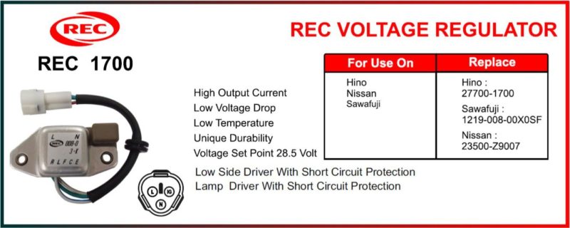 Tiết chế máy phát điện HINO, NISSAN, SAWAFUJI 24V, 27700-1700, 1219-008-00X0SF, 23500-Z9007