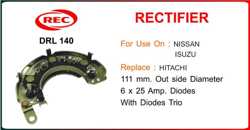 Điốt máy phát điện NISSAN, ISUZU, 6 x 25Amp